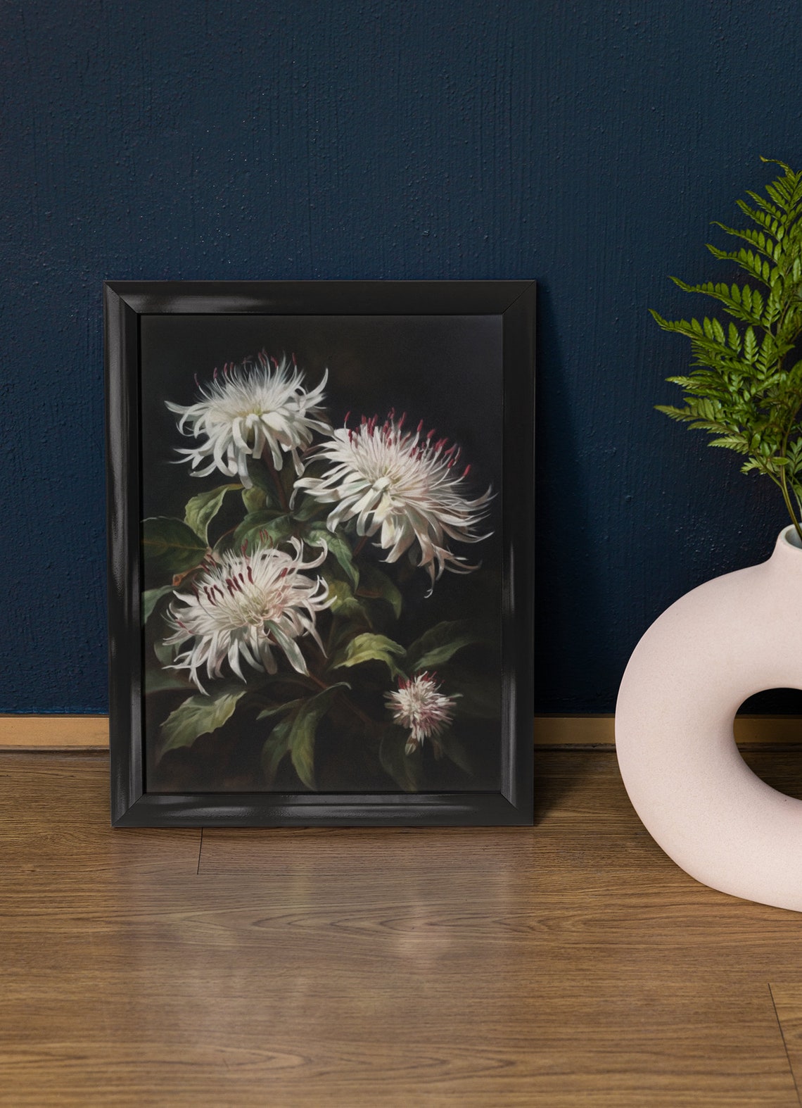 White Bee Balm Flower Art Print Flower Painting Flower Dcor Floral Art Print Floral Wall Art Painting Floral Artwork Botanical Print
