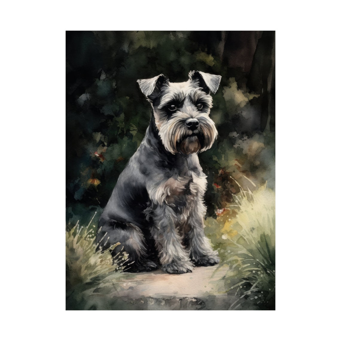 Miniature Schnauzer Dog Art Print Dog Wall Art Animal Art Print Animal Art Poster Dog Lover Gift Colorful Animal Wall Art Cool Dog Art - Image 4