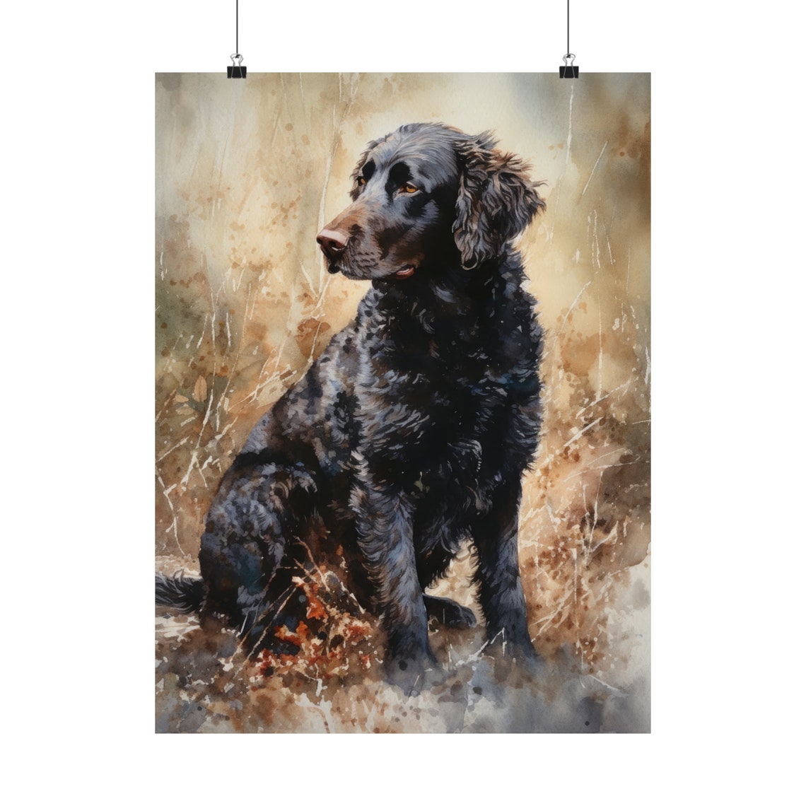 Curly Coated Retriever Dog Art Print Dog Wall Art Animal Art Print Animal Art Poster Dog Lover Gift Colorful Animal Wall Art Cool Dog - Image 5