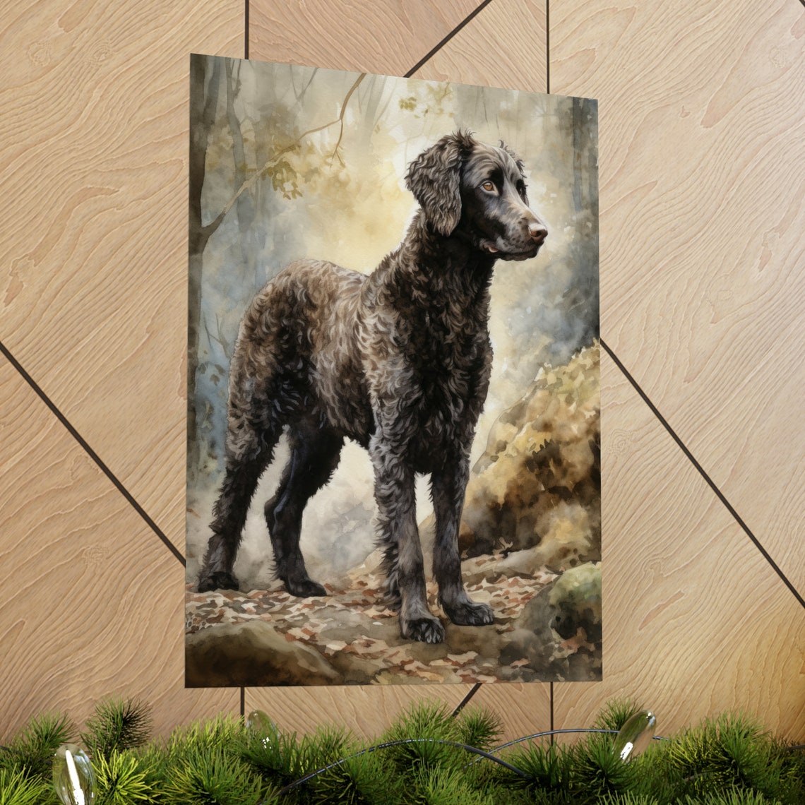 Curly Coated Retriever Dog Art Print Dog Wall Art Animal Art Print Animal Art Poster Dog Lover Gift Colorful Animal Wall Art Cool Dog - Image 2