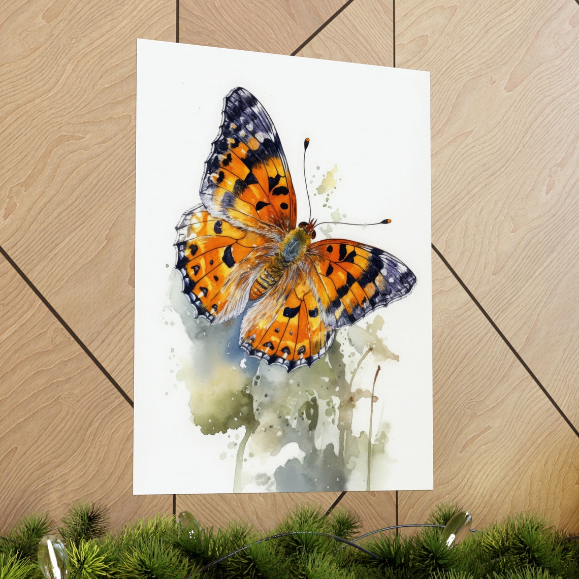 Pearl Crescent Butterfly Art Print Butterfly Home Dcor Watercolor Butterfly Painting Insect Wall Art Nature Lover Butterflies Artwork - Image 2