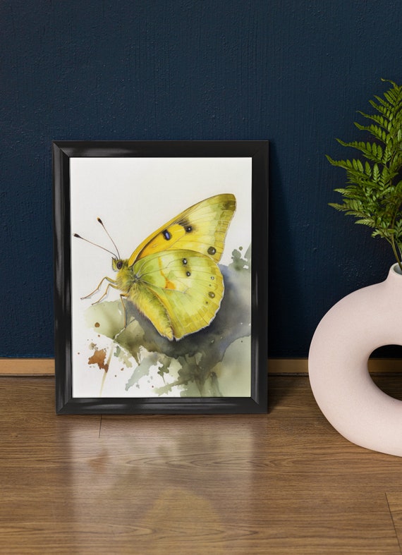 Sulphur Butterfly Art Print Butterfly Home Dcor Watercolor Butterfly Painting Insect Wall Art Nature Lover Butterflies Artwork