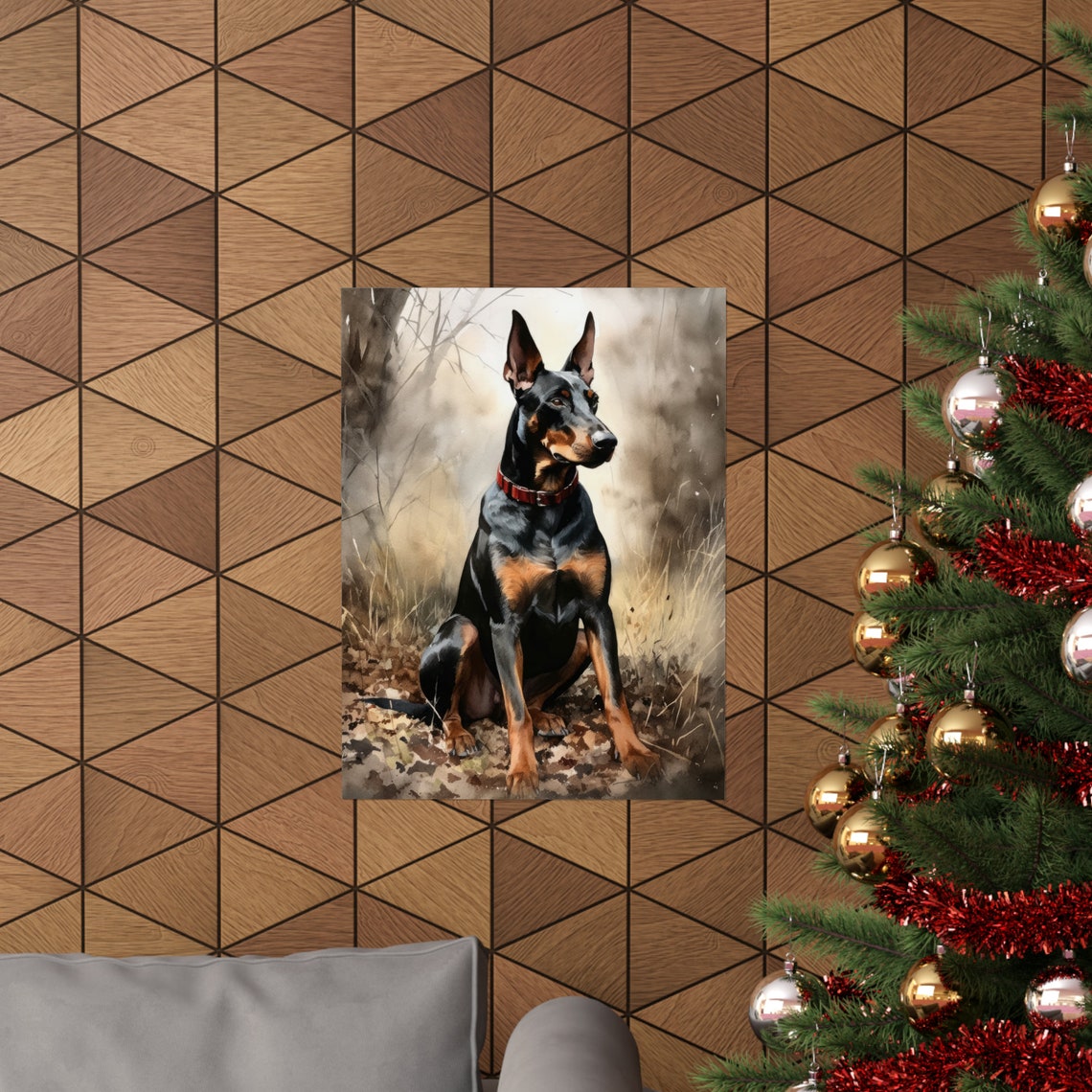 Doberman Pinscher Dog Art Print Dog Wall Art Animal Art Print Animal Art Poster Dog Lover Gift Colorful Animal Wall Art Cool Dog Art - Image 3