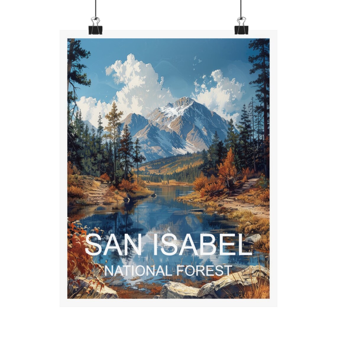 San Isabel National Forest Mountain Lake Reflection Travel Poster - Image 4