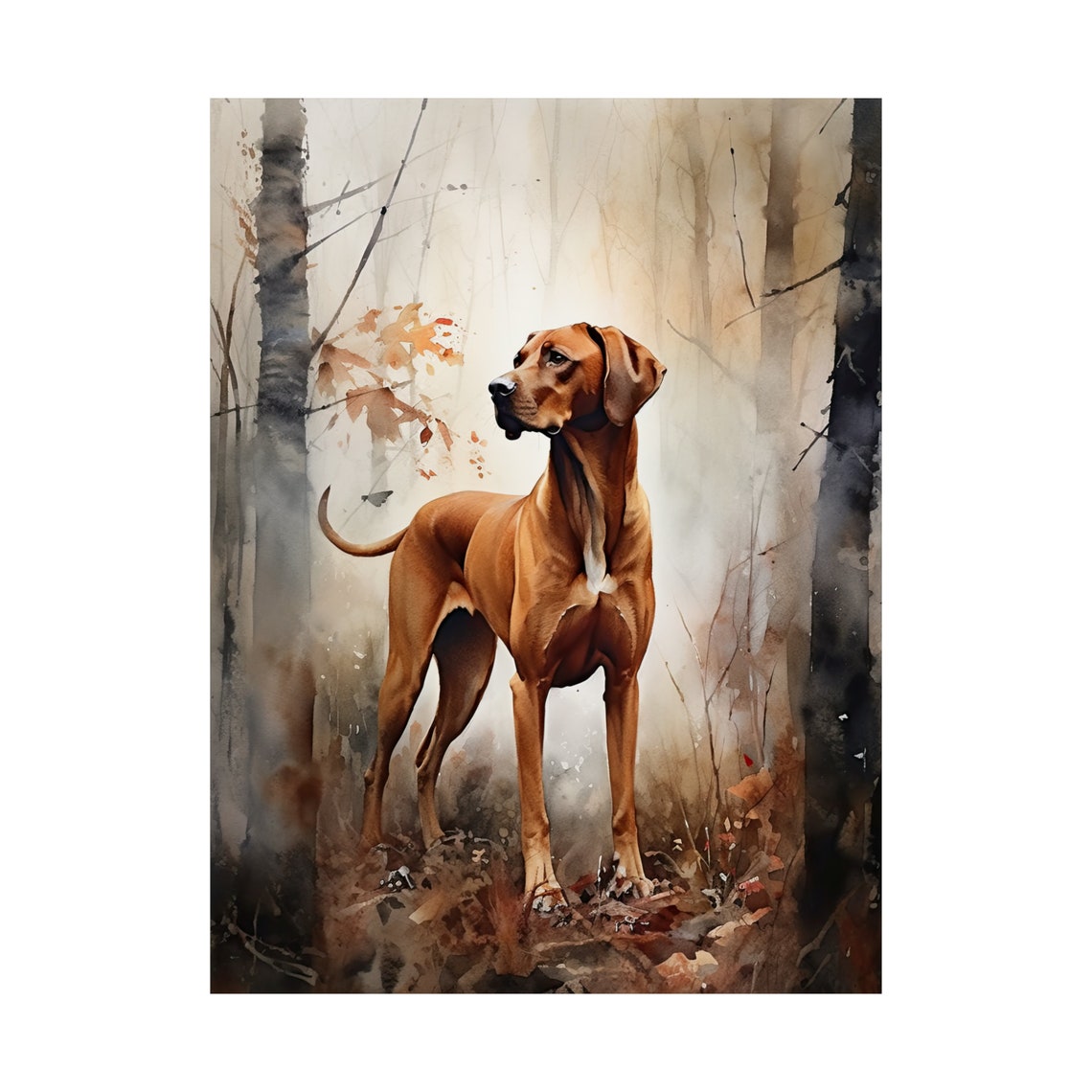 Redbone Coonhound Dog Art Print Dog Wall Art Animal Art Print Animal Art Poster Dog Lover Gift Colorful Animal Wall Art Cool Dog Art - Image 4