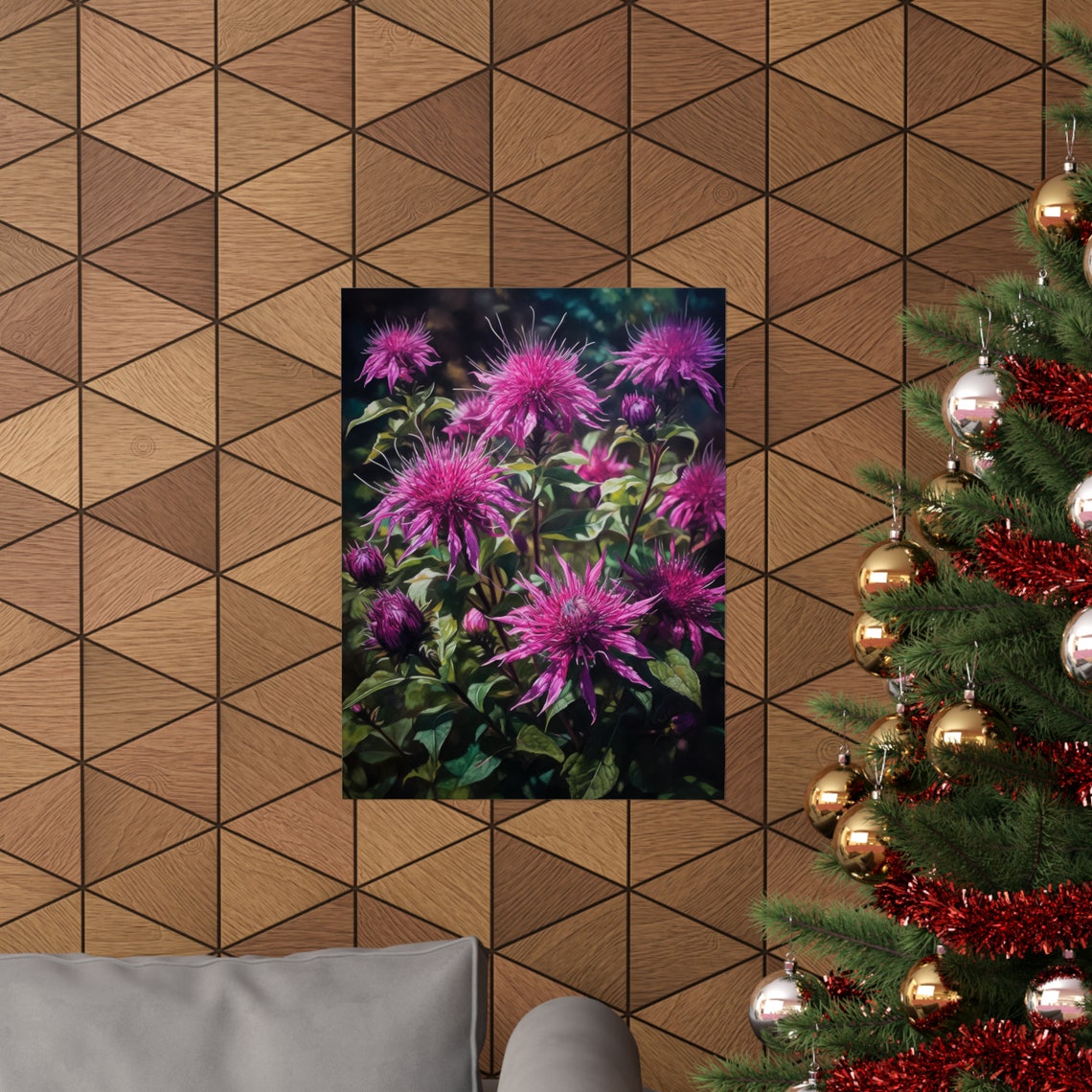 Purple Bee Balm Flower Art Print Flower Painting Flower Dcor Floral Art Print Floral Wall Art Painting Floral Artwork Botanical Print - Image 3