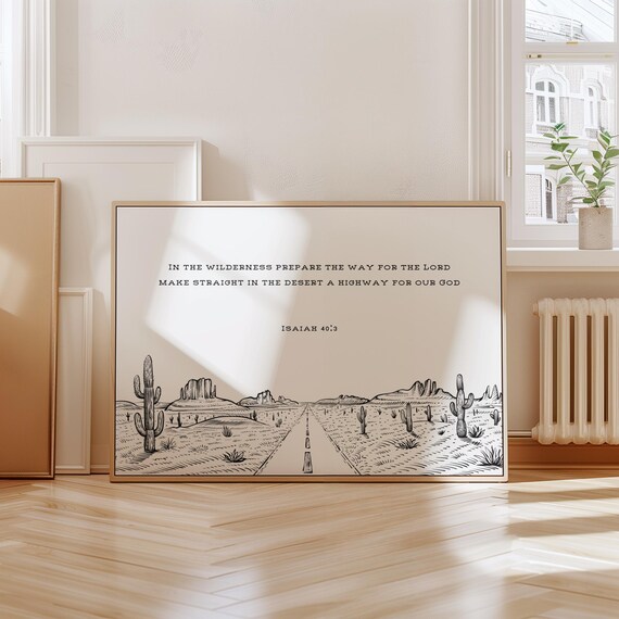 Desert Landscape Bible Verse Print Present For Home Modern Christian Art Large Scripture Wall Religious Gift Women Decor