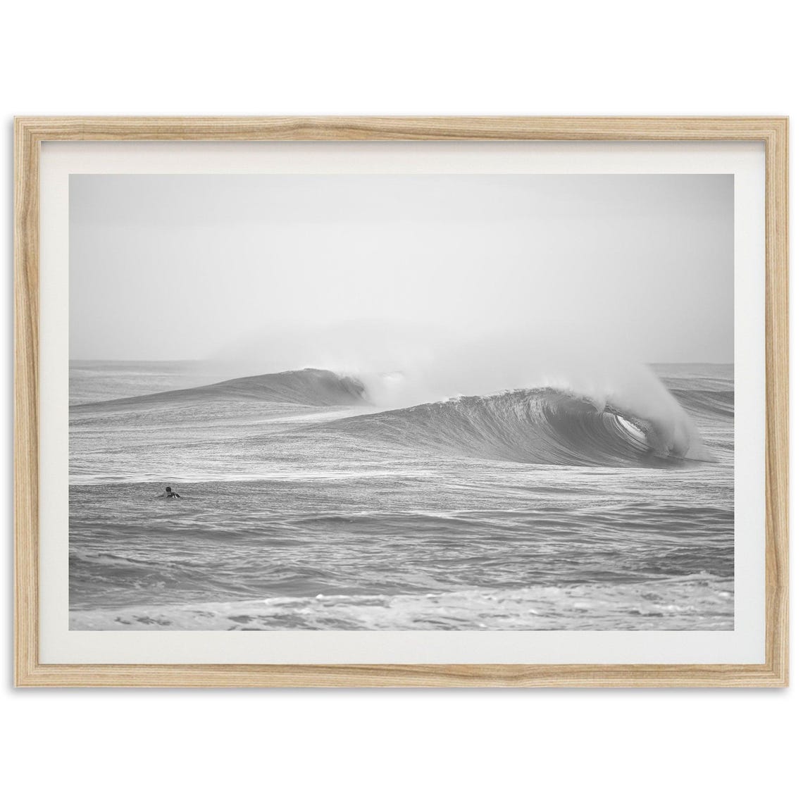 Ocean Surf Black-And-White Art Print