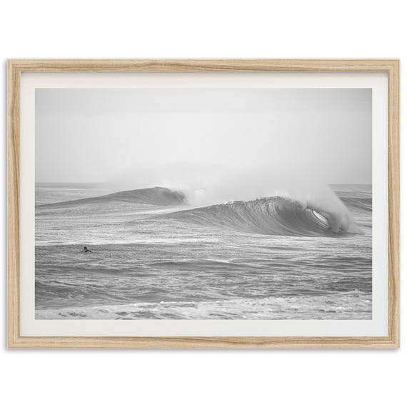 Ocean Surf Black-And-White Art Print