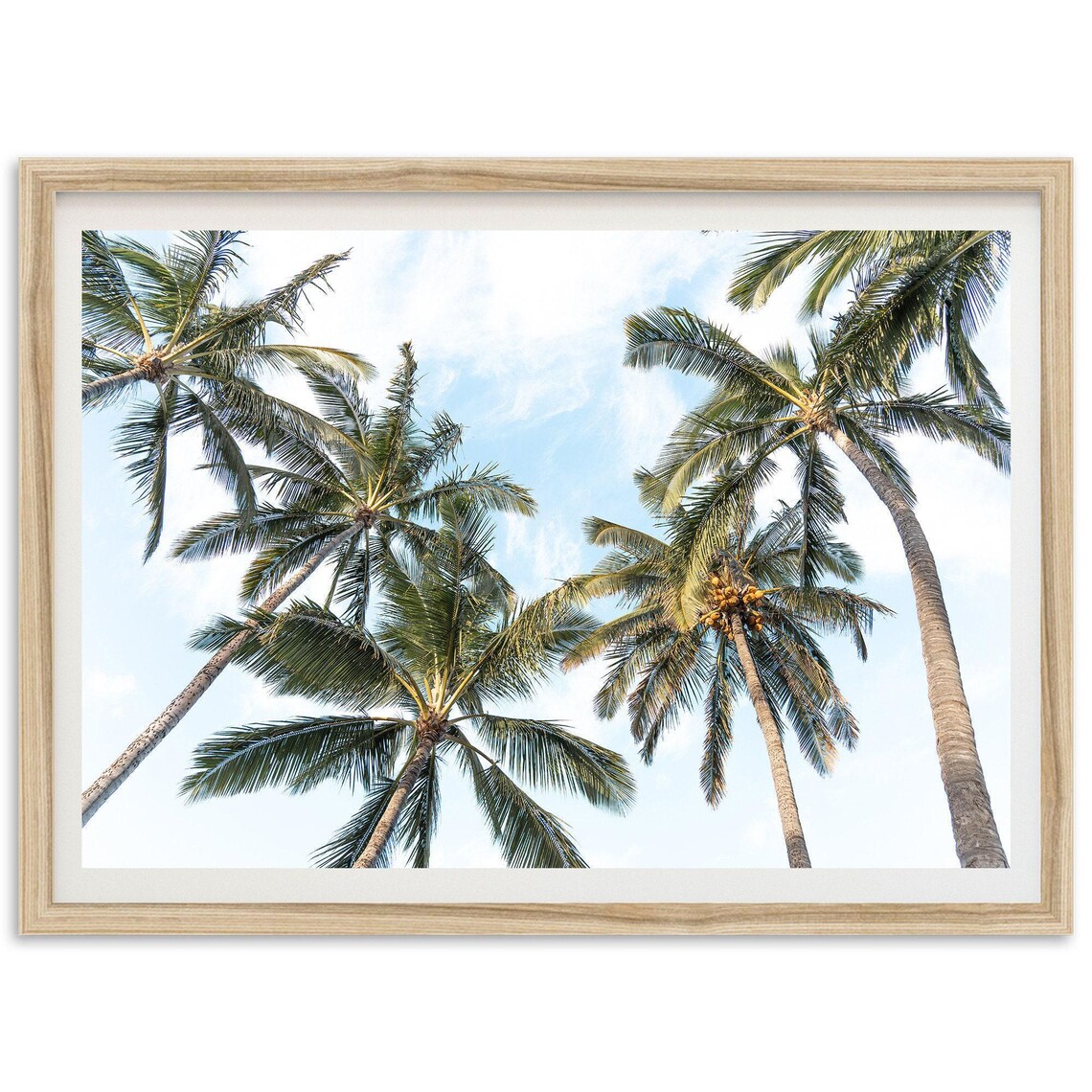 Palm Trees Beach Travel Poster, Coastal Hawaii Decor