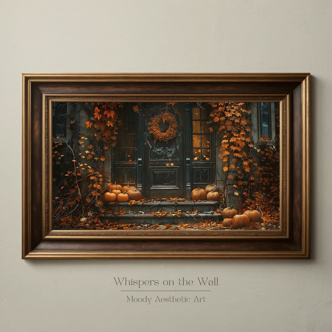 Fall Doorstep Pumpkin Painting, Halloween Wall Art - Image 6