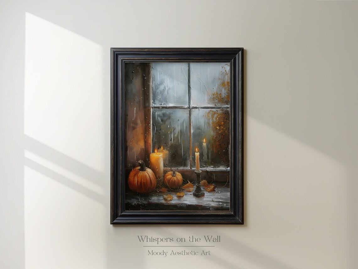 Pumpkin Wall Art, Neutral Autumn Oil Painting Print - Image 6