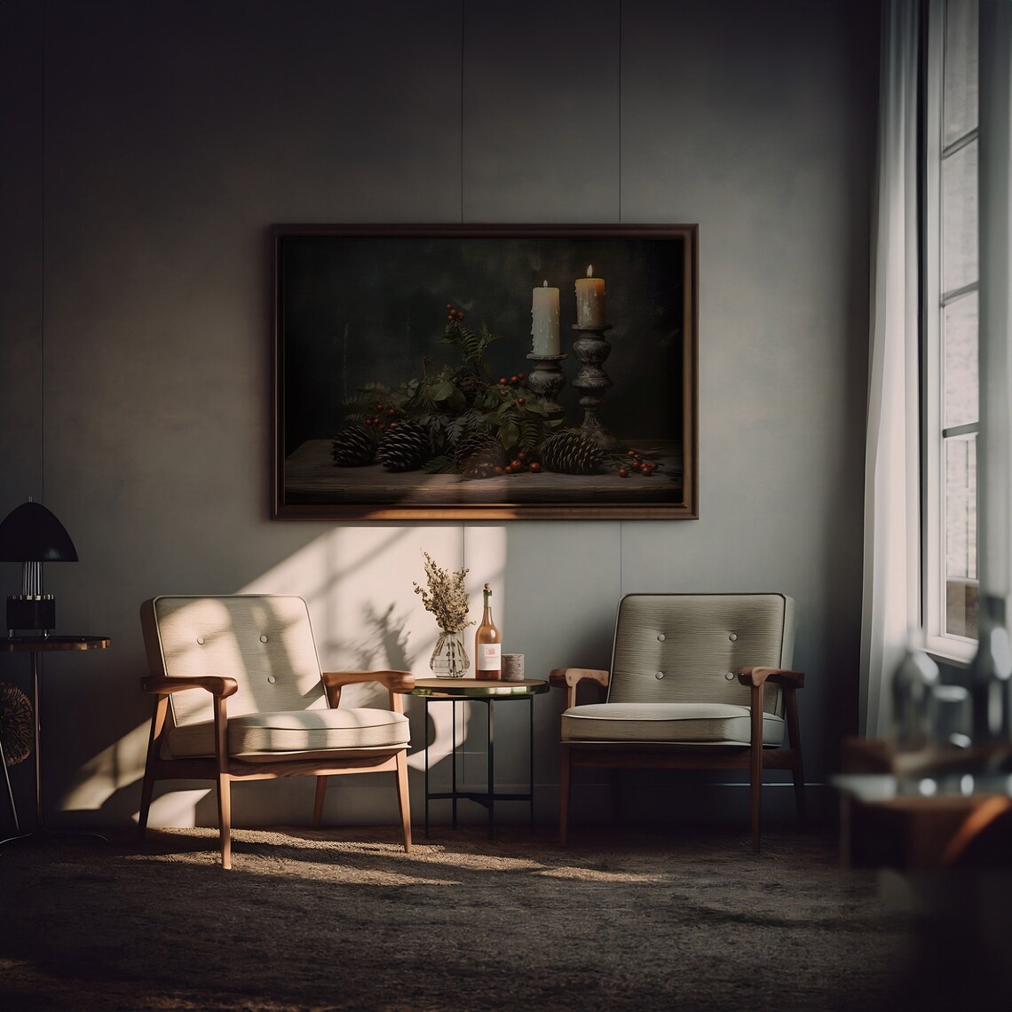 Open Book and Coffee Morning Reading Moody Oil Painting Wall Poster - Image 5