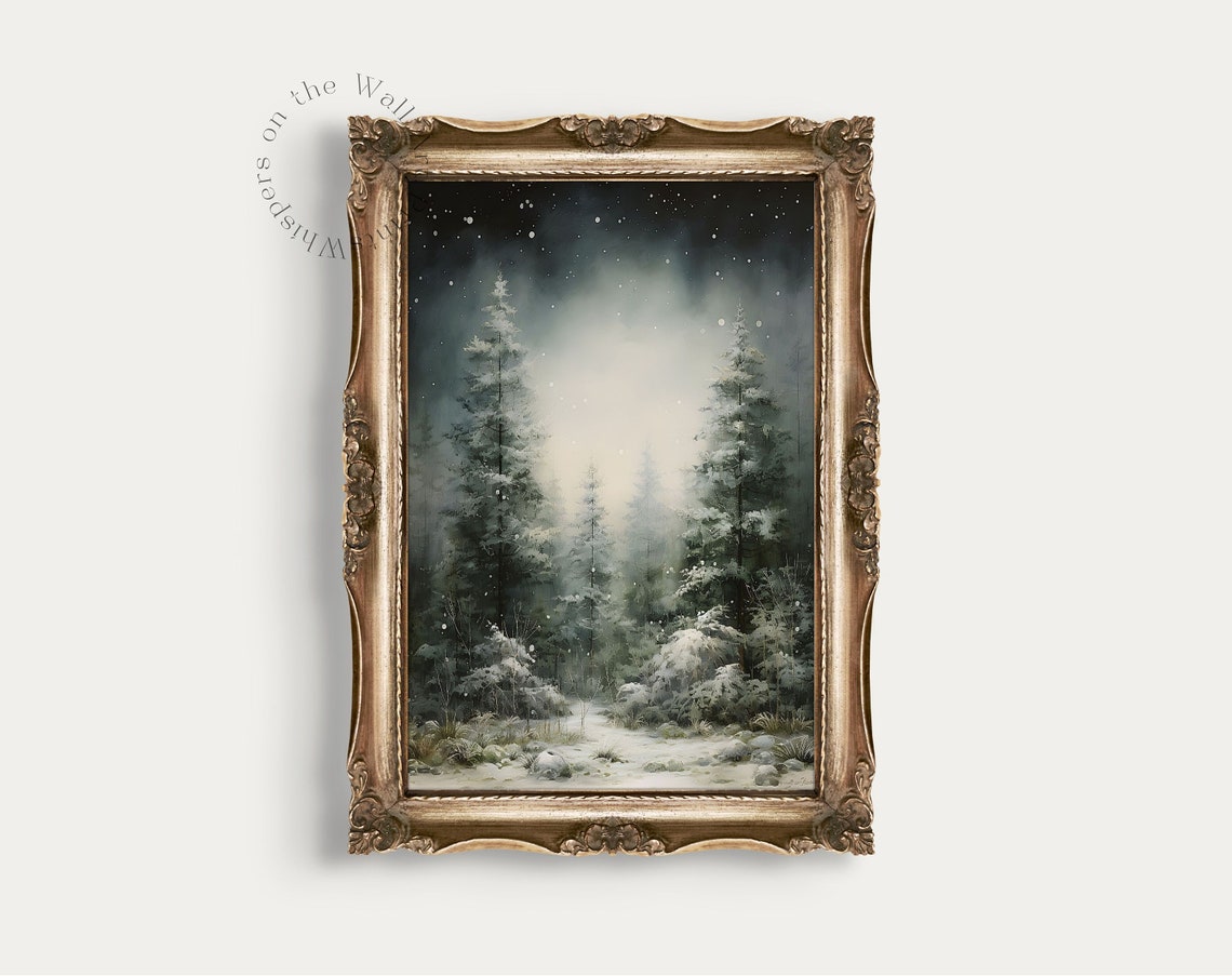 Winter Solstice Morning Coffee and Book Cozy Dark Moody Wall Poster - Image 2
