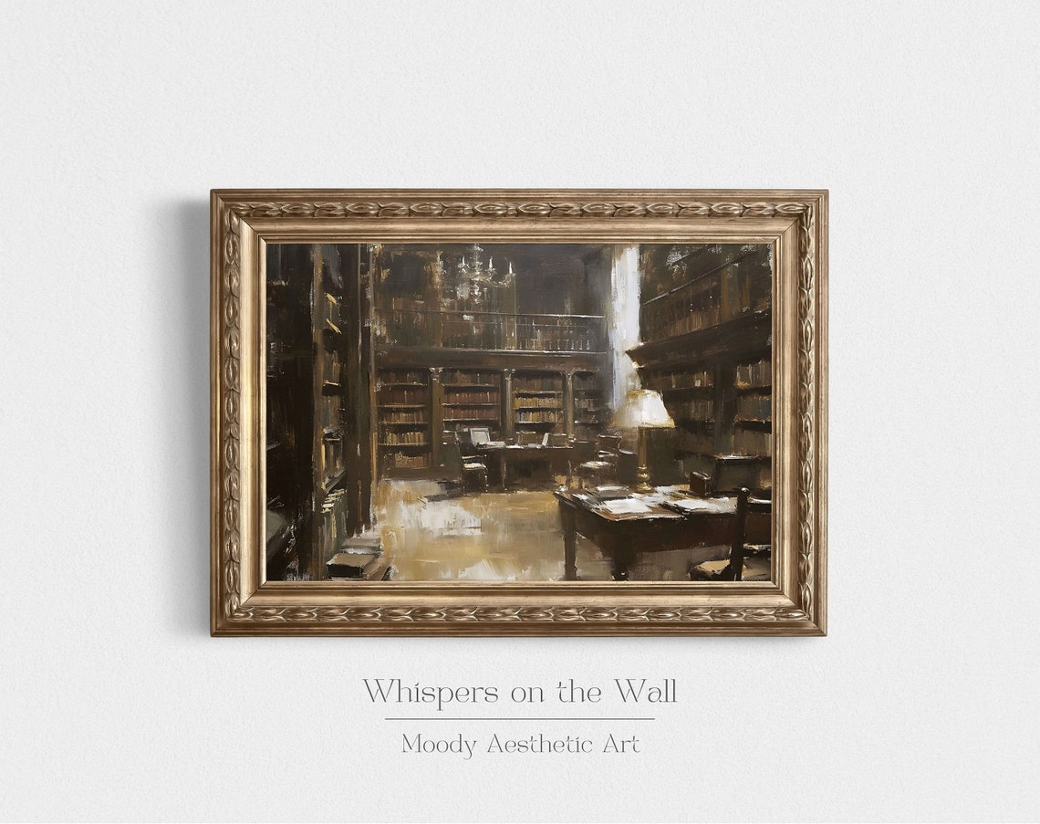 Dark Academia Library Print Book Still Life Wall Art Vintage Bookish Decor - Image 3