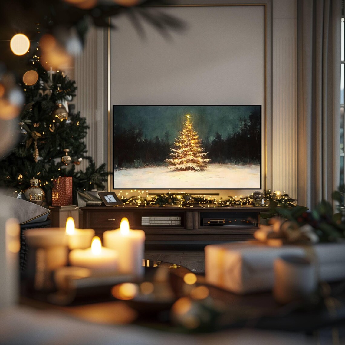 Nostalgic Christmas Tree Holiday Wall Art Print - Image 7