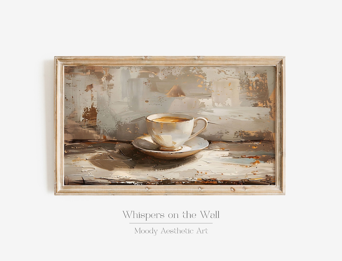 Neutral Coffee Art Minimalist Coffee Lover Decor
