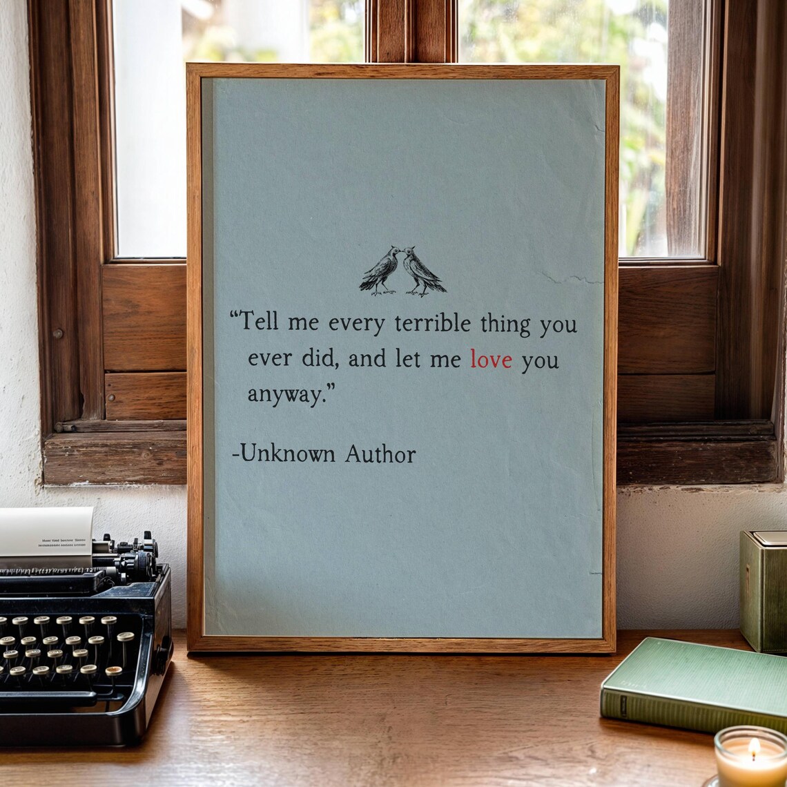 Tell Me Every Terrible Thing Love Quote Ravens Vintage Poster - Image 3