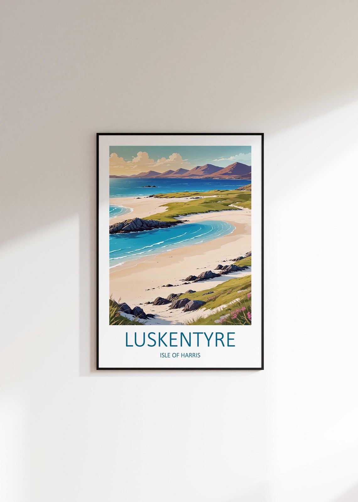Luskentyre Isle Of Harris White Sand Beach Turquoise Travel Poster - Image 3