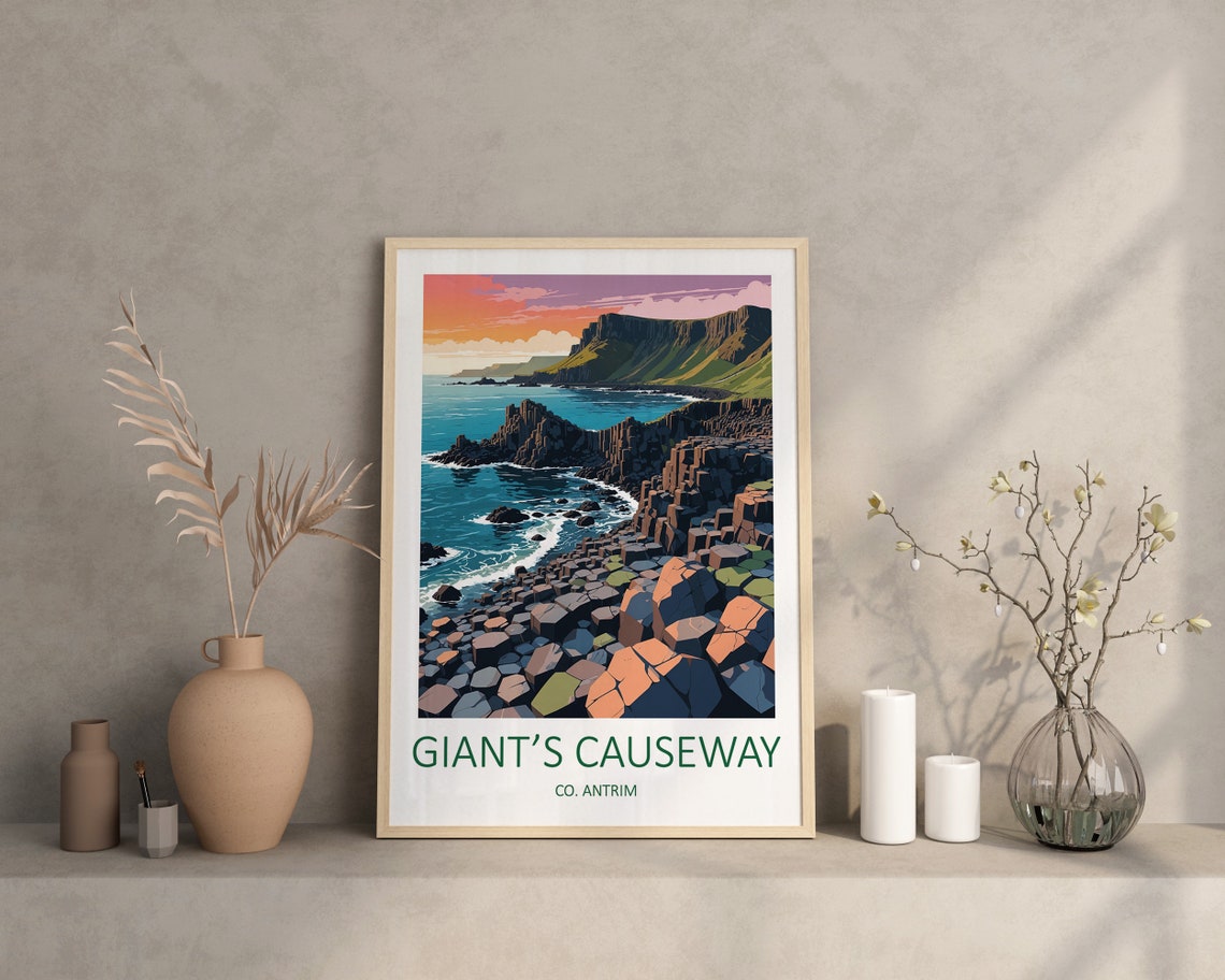 Giants Causeway Print Antrim Print Ireland Travel Print Northern Ireland Prints Co Antrim Print Travel Gift Irish Prints Irish Gifts - Image 4