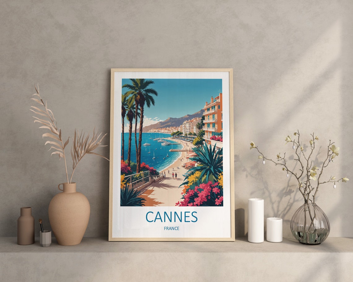 Cannes Print Cannes Poster France Poster France Print Cannes France Wall Art Print Cannes Travel Print French Poster Travel Gift - Image 4