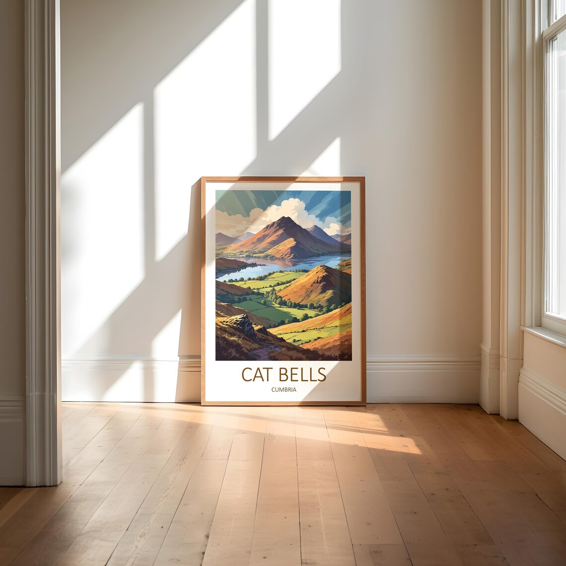 Cat Bells Cumbria Lake District Fell Panorama Vintage Travel Poster - Image 6