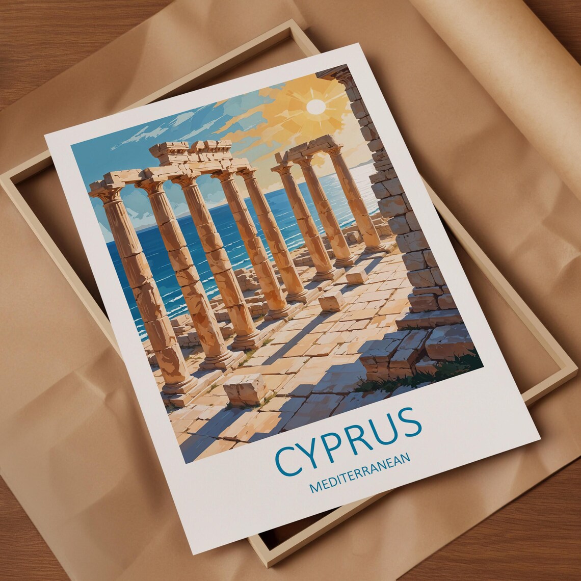 Cyprus Ancient Ruins Sunset Over the Mediterranean Sea Poster - Image 4