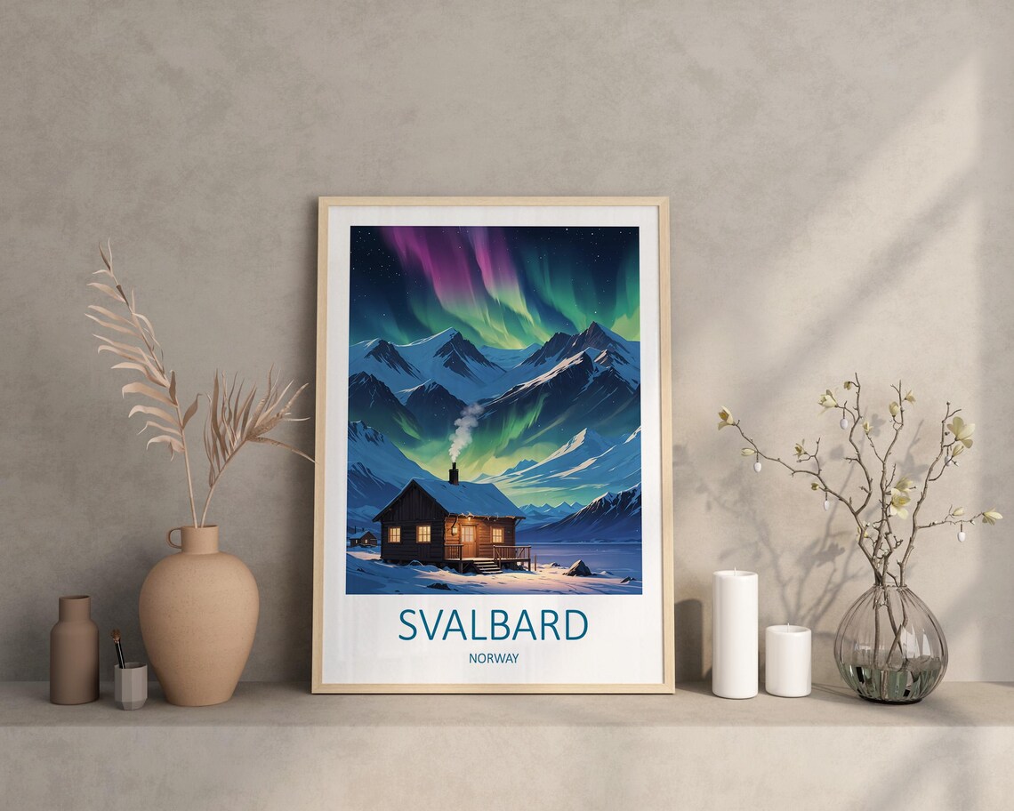 Svalbard Norway Travel Poster, Polar Region Art Print - Image 3