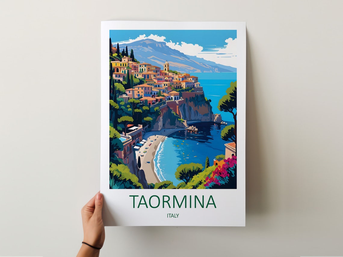 Taormina Print Taormina Poster Italy Wall Art Italy Poster Print Sicily Print Taormina Travel Print Travel Gift Sicily Wall Art - Image 5