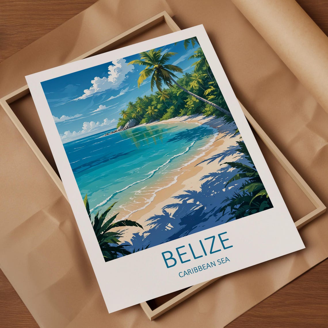 Belize Caribbean Sea Turquoise Beach Palm Cove Paradise Poster - Image 4