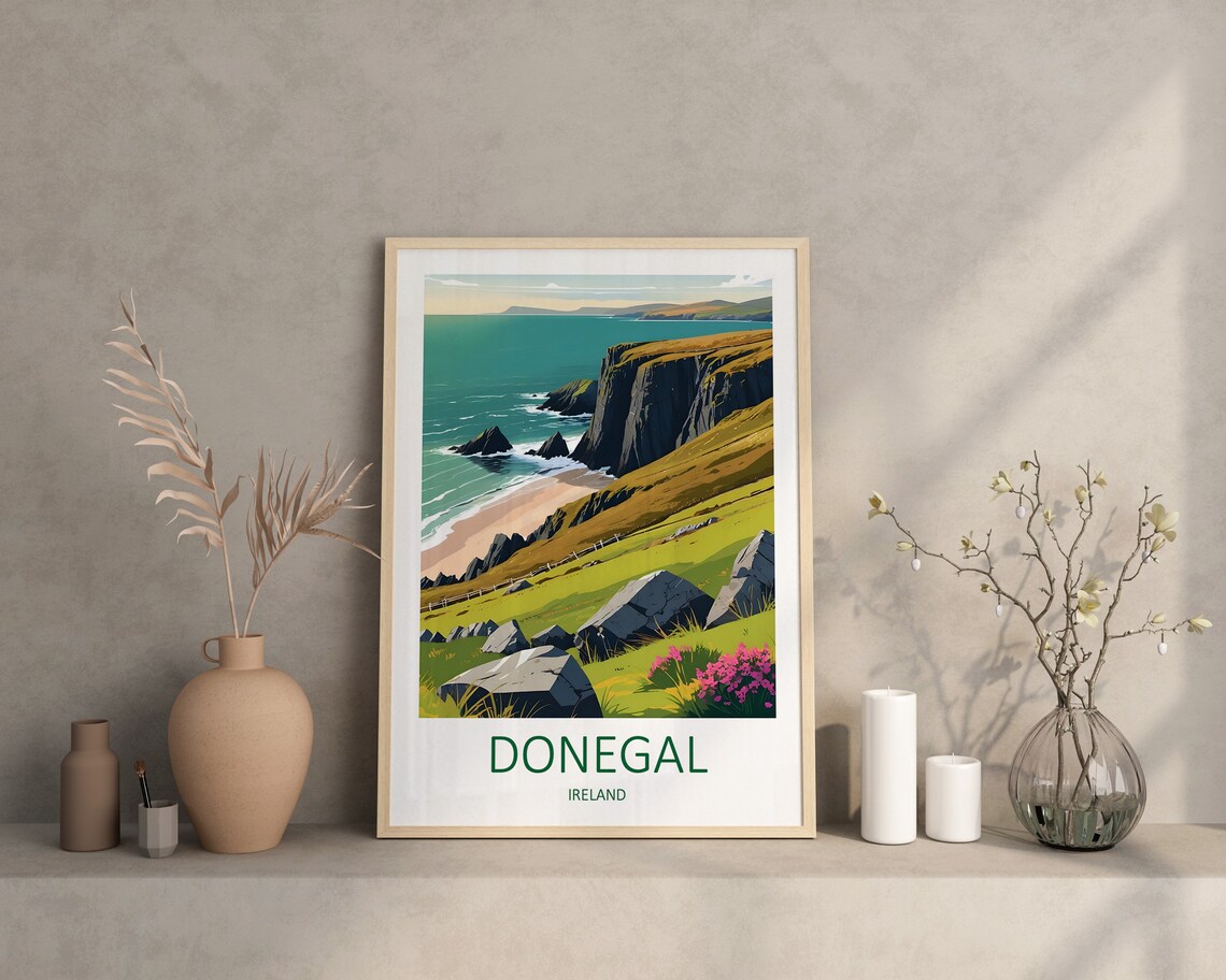 Donegal Ireland Rugged Sea Cliffs Wild Coastal Headland Travel Poster - Image 4