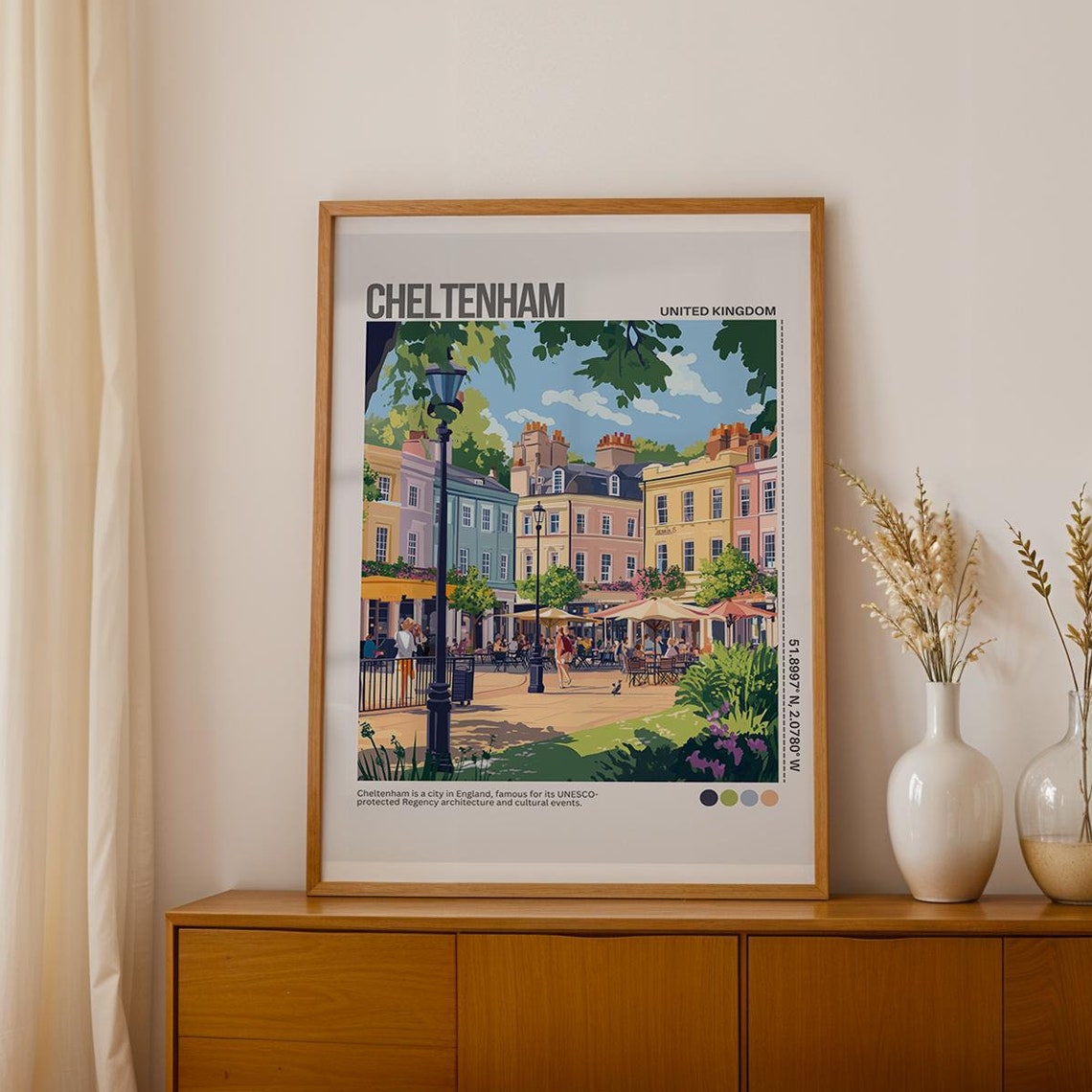 Cheltenham England Regency Square Daytime Street Scene Poster