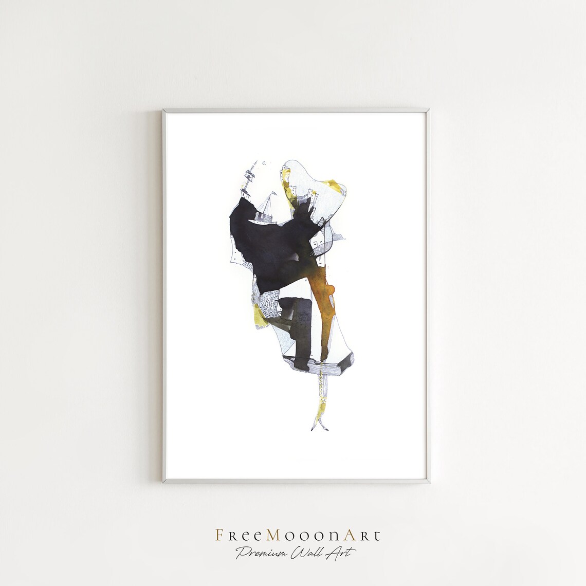 Abstract Line Art, Minimalist Living Room Decor