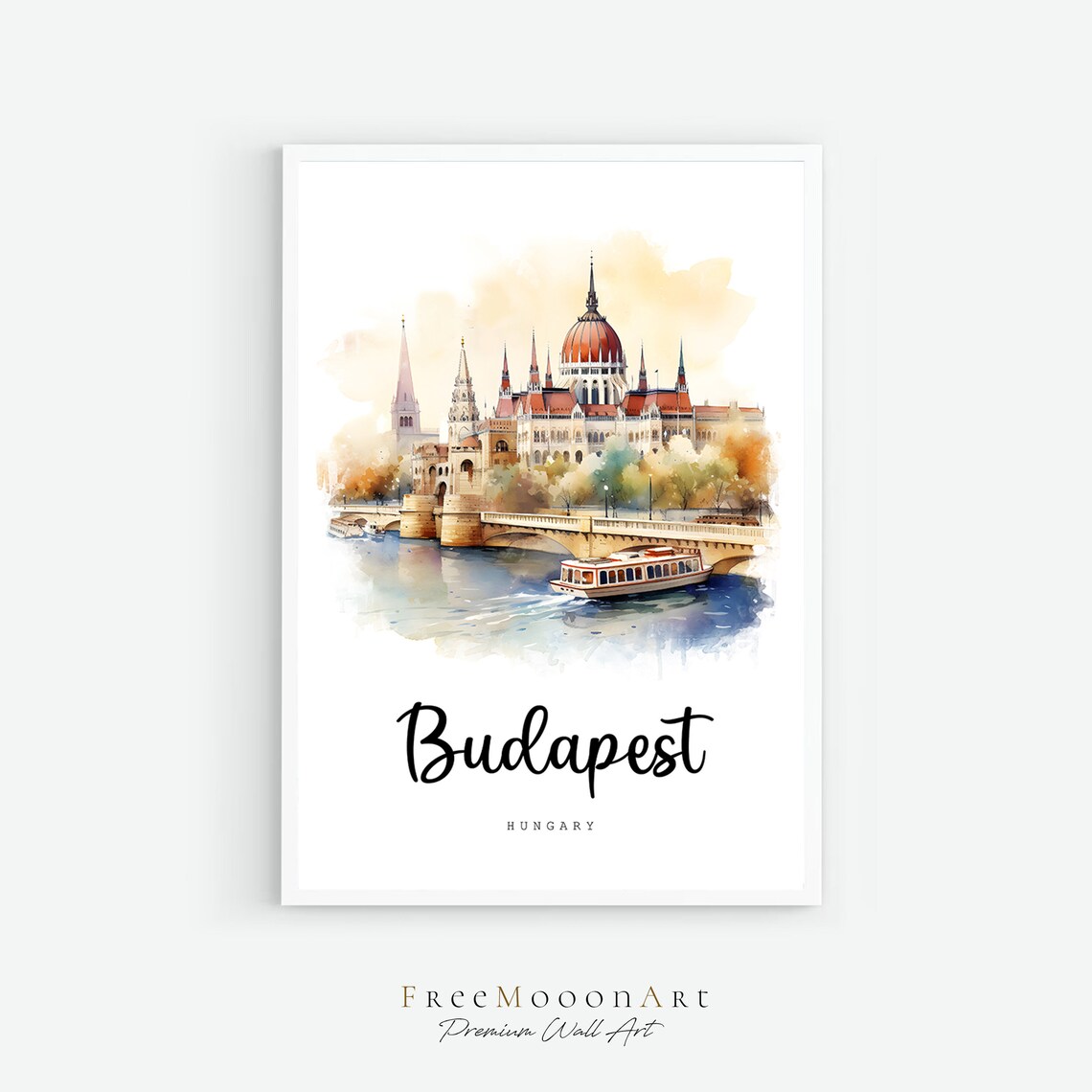 Budapest Hungary Travel Poster Budapest City Print Hungary Wall Art Europe Prints Art Budapest Watercolor Painting Travel Gift
