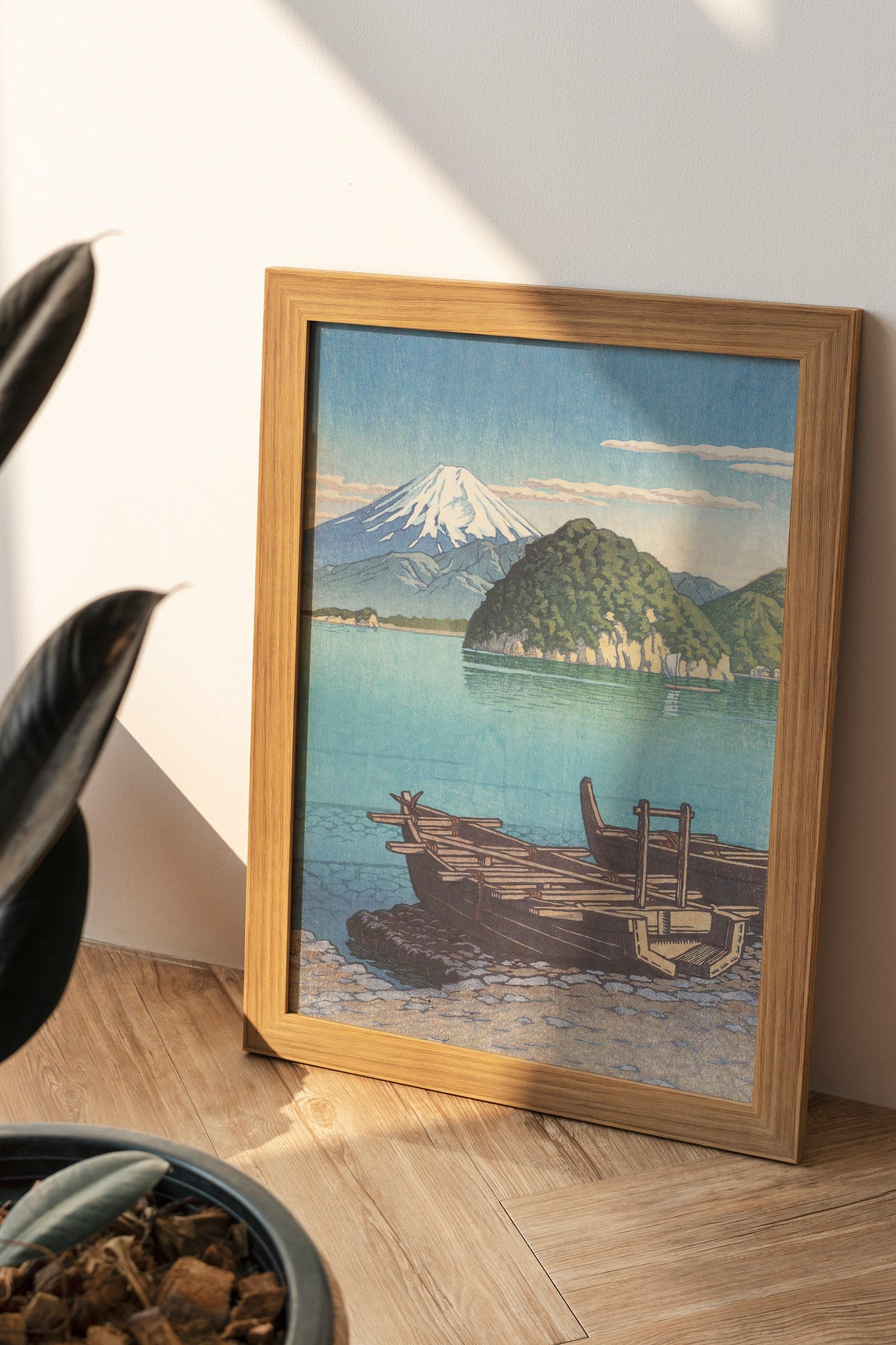 Mount Fuji Ukiyo-e Woodblock Style Coastal Boats Japan Travel Poster - Image 3
