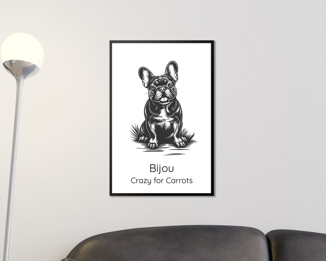 Personalized Pug Portrait Muffin King Of Couches Pet Memorial Poster - Image 3
