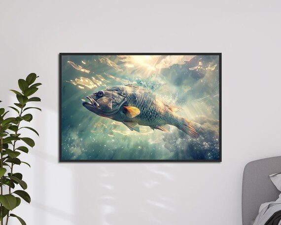 Red Snapper Poster Deep Sea Fishing Art Ocean Fish Wall Decor Nature Photography Angler Gift Underwater Adventure