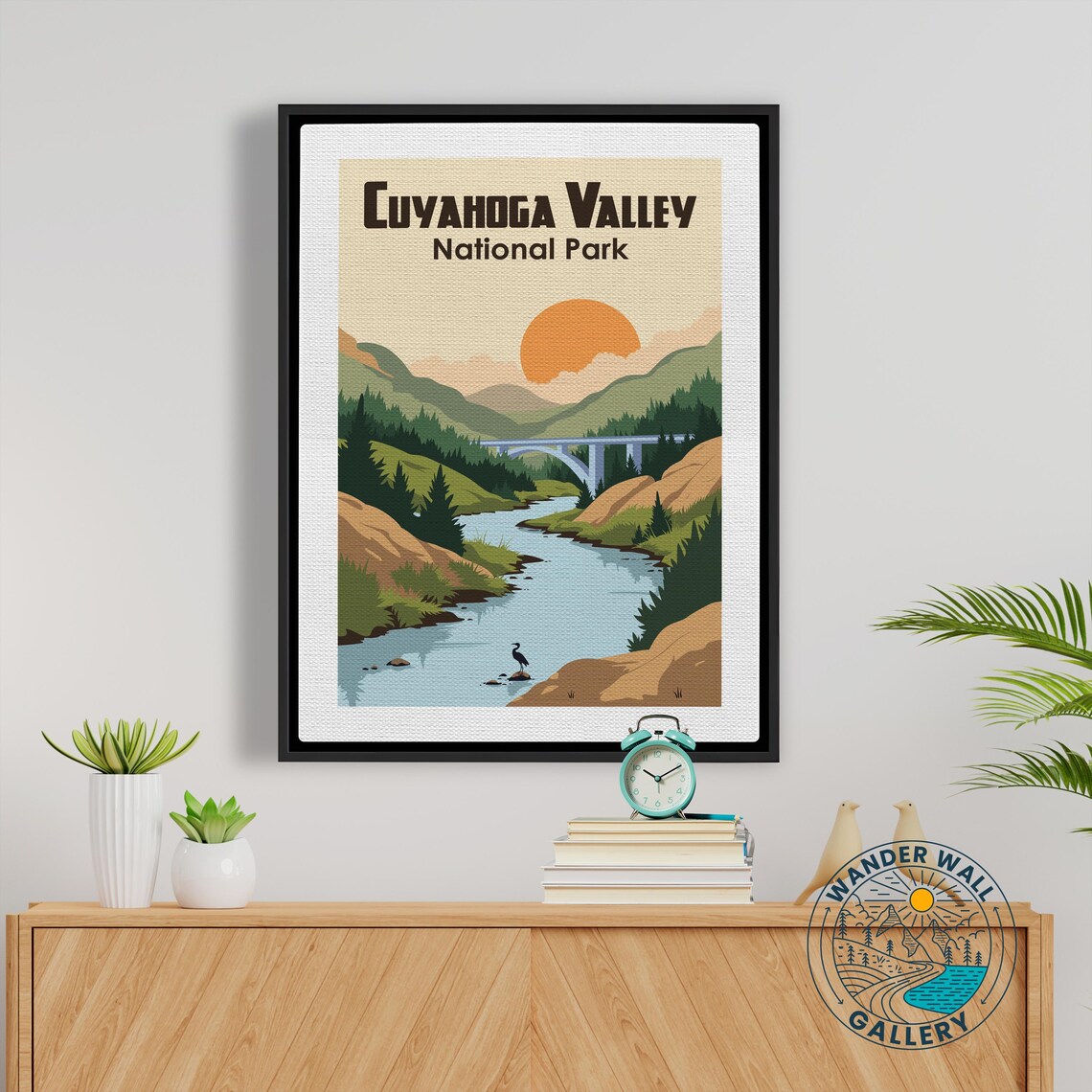 Cuyahoga Valley National Park River Heron Sunset Retro Travel Poster - Image 5