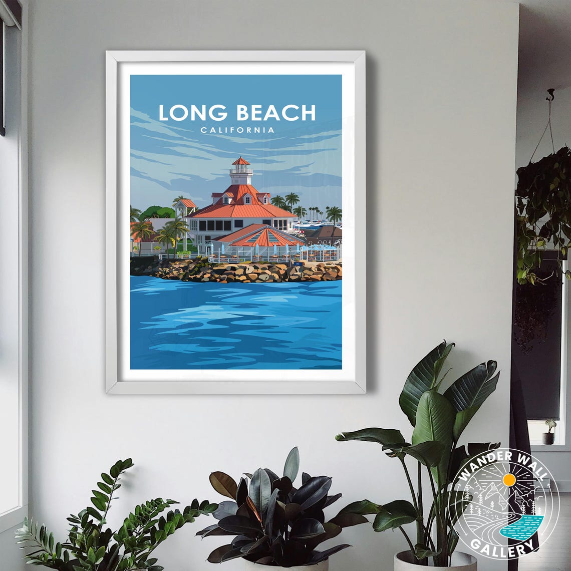 Long Beach California Waterfront Seaside Retro Travel Poster - Image 3