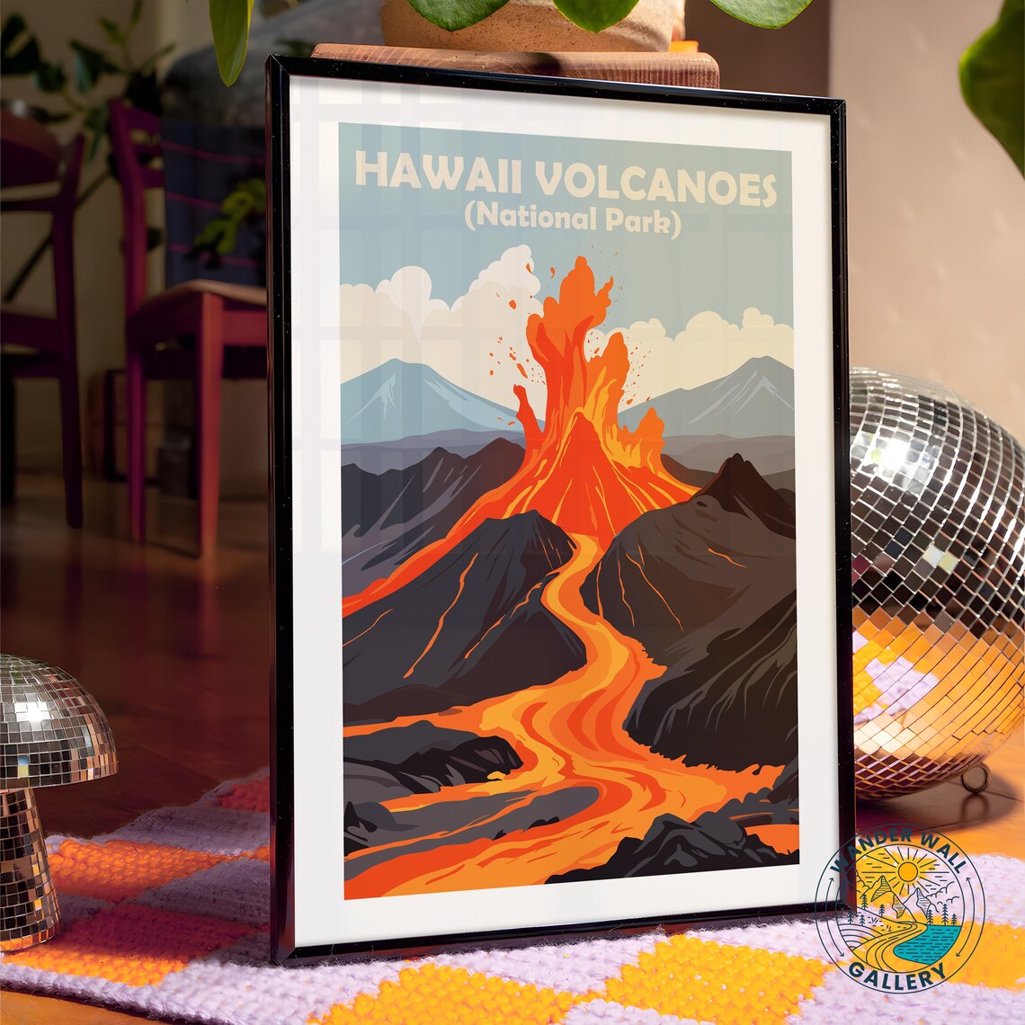 Hawaii Volcanoes National Park Erupting Lava Flow Vintage Travel Poster - Image 4