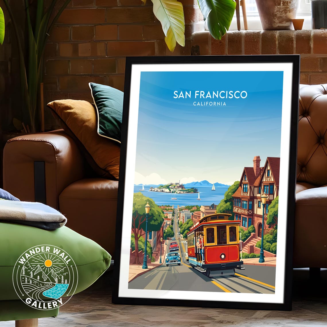 San Francisco Cable Car Downtown Alcatraz View Travel Poster - Image 6