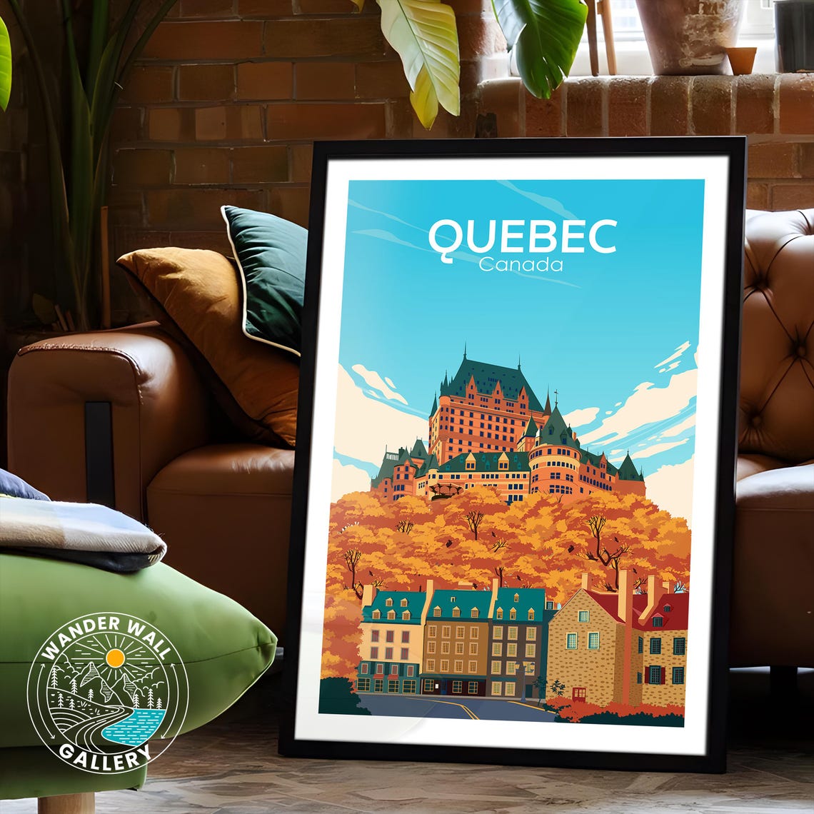 Quebec Canada Chateau Frontenac Autumn Cityscape Travel Poster - Image 6