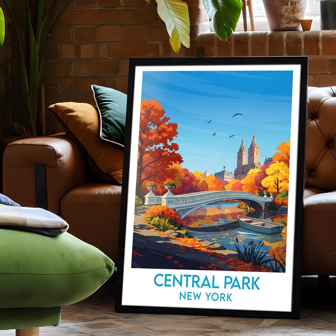 Central Park New York Famous Bow Bridge Autumn Foliage Poster - Image 6