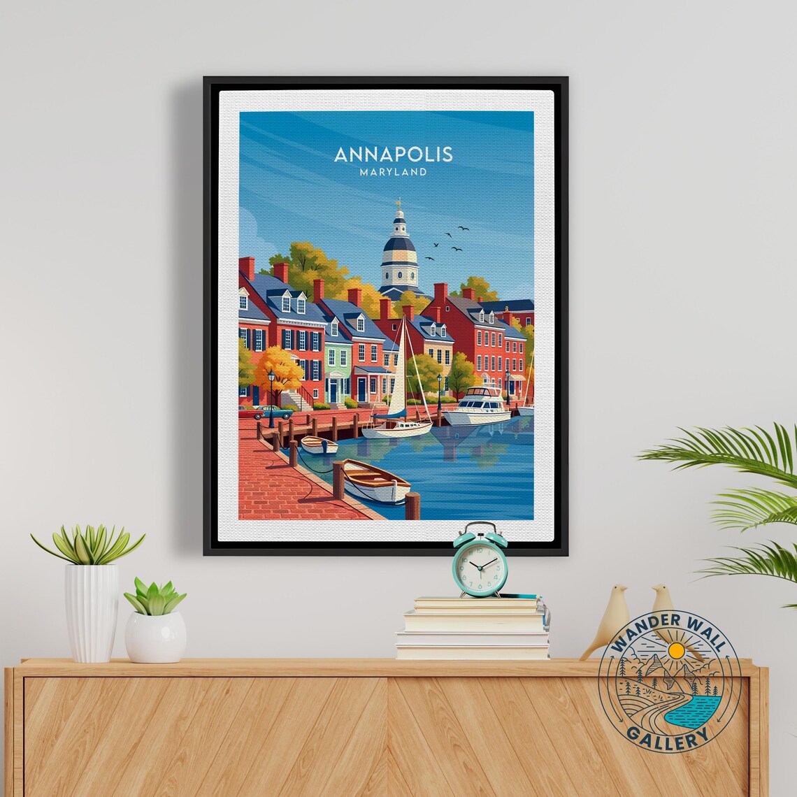 Annapolis Maryland Historic Harbor Sailboats Vintage Travel Poster - Image 5