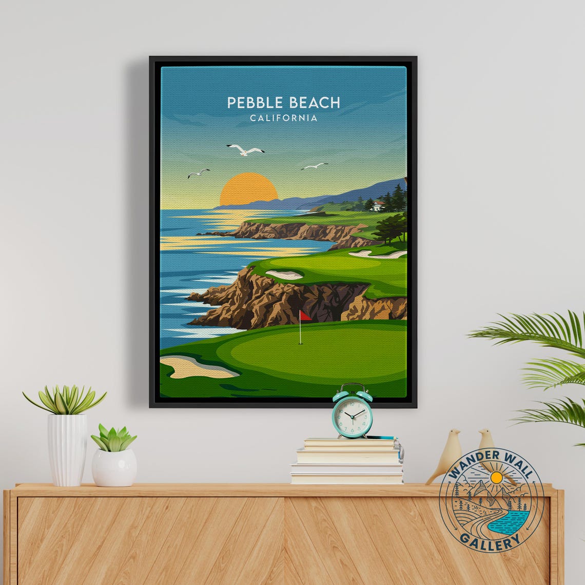 Pebble Beach California Golf Course Cliff Ocean Sunset Poster - Image 5