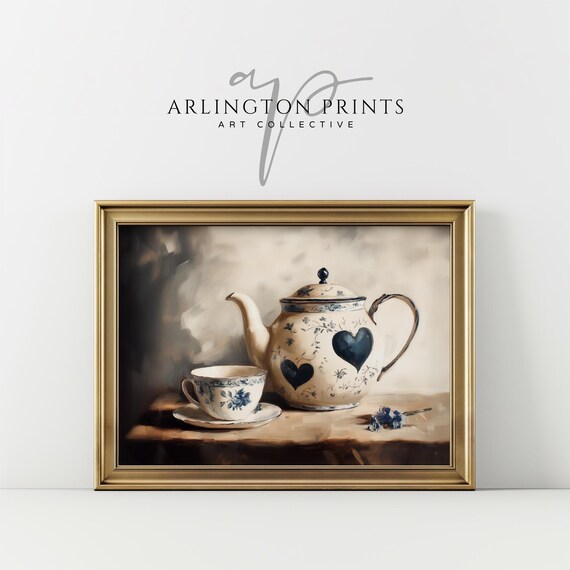 Rustic Teapot, Vintage Style Kitchen Art Print