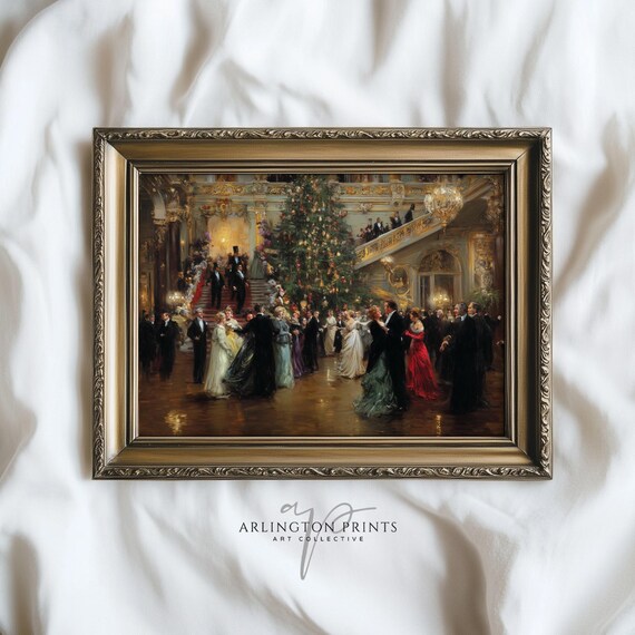 Christmas Ballroom Dance Grand Holiday Party Vintage Elegant Poster