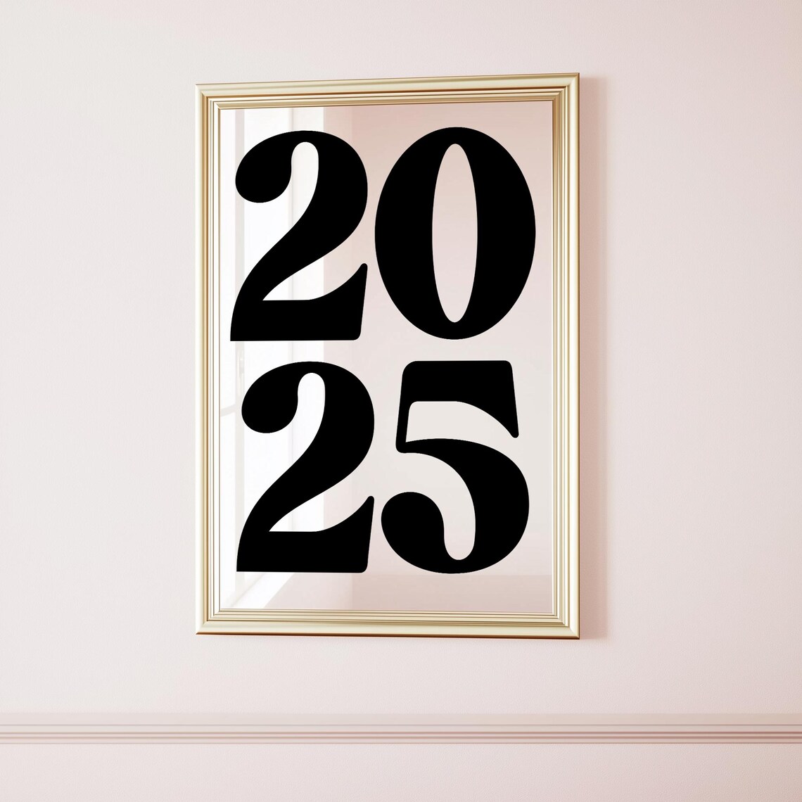 2025 Bold Black White Minimalist Number Typography New Year Poster - Image 3