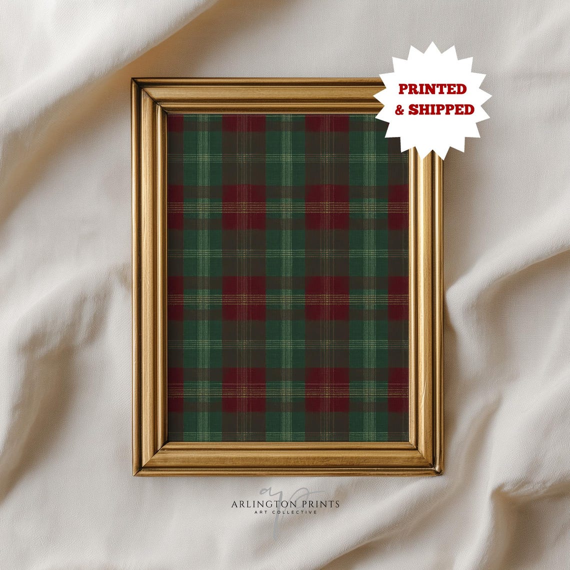 Red Green Tartan Plaid Christmas Pattern Holiday Decor Poster