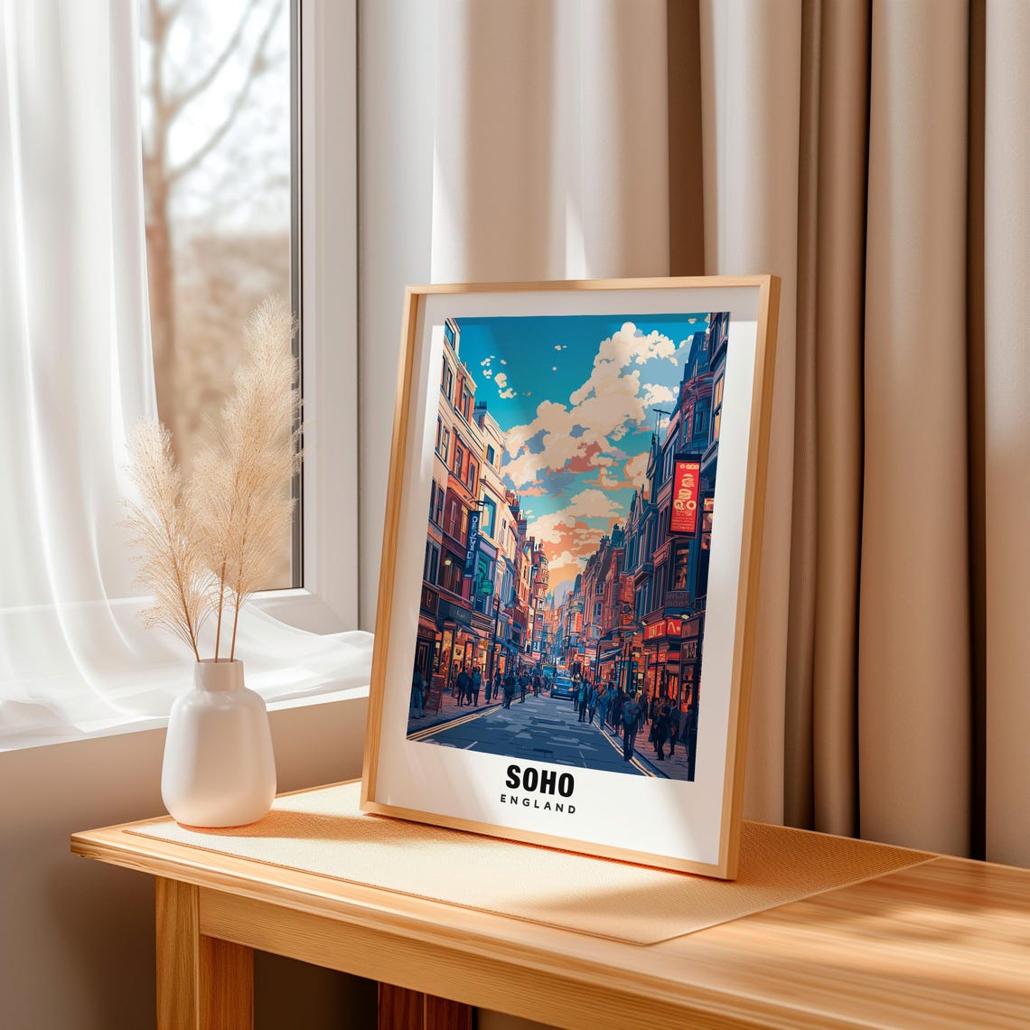 Soho London Print England Poster Soho London Views Soho London Streets Soho London Charm London City Soho London Beauty Soho Art - Image 3